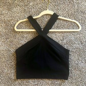 Black, SHEIN, crisscross, crop top